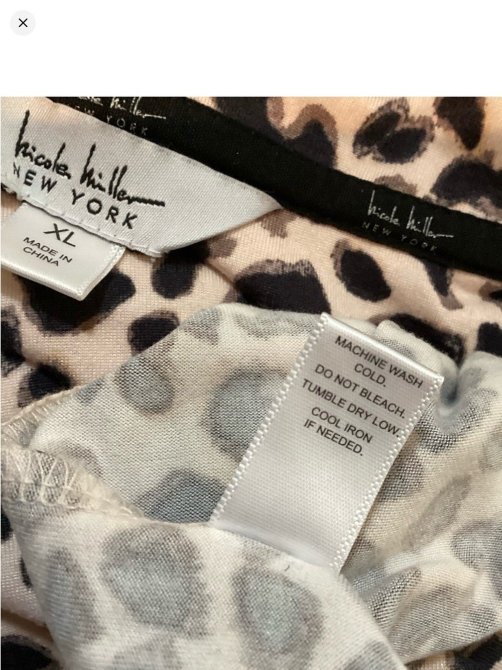 Nicole Miller New York Leopard Print Sleep Shirt Nightgown XL - Picture 6 of 16